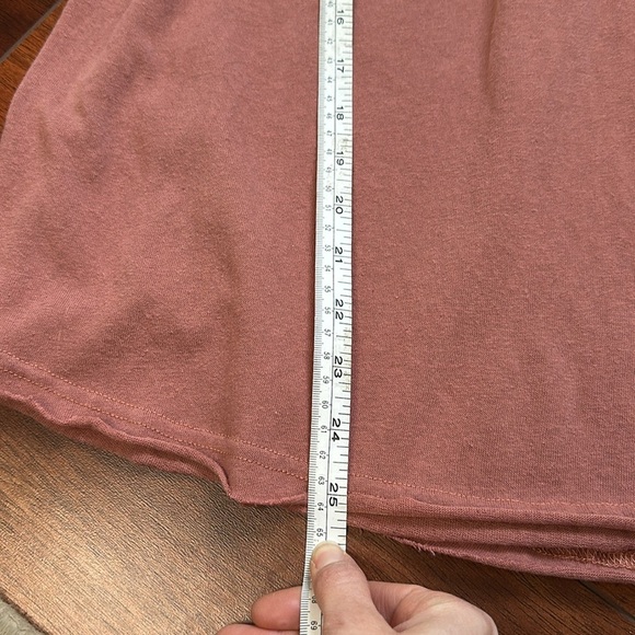Bohme XS Short Sleeve Dusty Rose Distressed Top Bohemian inspiration - Picture 4 of 8